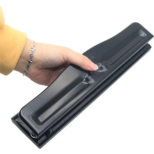 Adjustable Desktop Metal 4-Hole Punch 10 Sheet Capacity Paper Hole Puncher with Scraps Collector Reduced Effort for Office Home