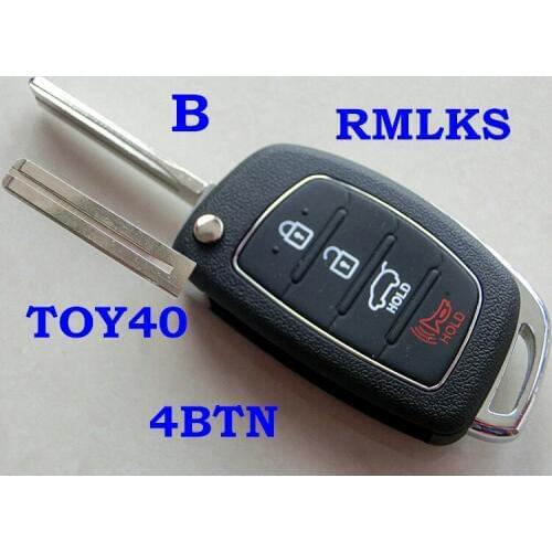 RMLKS Remote Key Shell Fit For Hyundai 4 buttons SANTA FE ix35 i30 Folding Flip Key Blank Auto Replacement Parts Car Key