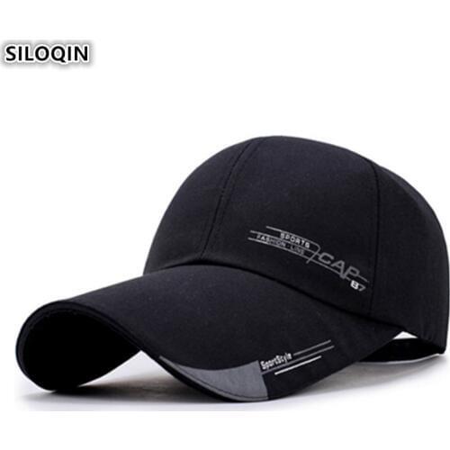 SILOQIN Adjustable Size Mens Extra Long Visor Cotton Baseball Caps Fashion Womens Ponytail Hip Hop Hat Tongue Cap Snapback Cap