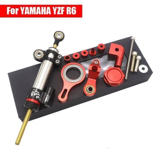 CNC Motorcycle Stabilizer Steering Damper Mounting Bracket Support Kit For Yamaha YZF R1 2002-2016 YZF R6 2006-2017 2007 2008