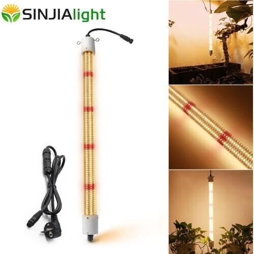 Waterproof IP65 LED Grow Light Bar Red Warm Phytolamp 60cm Tube Growth Lamp 360° for cucumbers tomatoes vegs plants