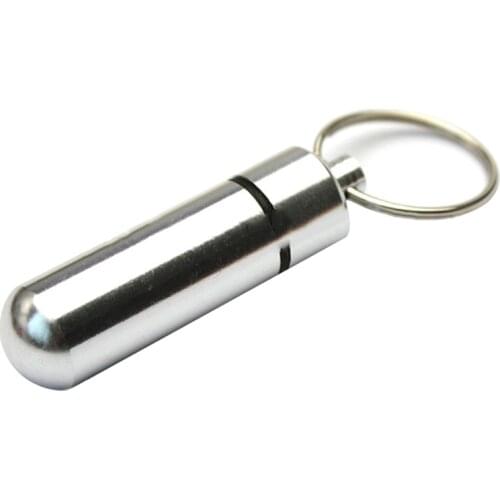 Waterproof Aluminum Pill Box Case Bottle Cache Drug Holder Container Keychain Medicine Box Health