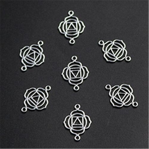 WKOUD 8pcs Silver Plated hollow UC plating art geometric modeling earrings bracelet DIY metal jewelry alloy connectors A1320