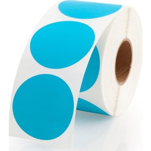 Color Coding Labels Blue Round Adhesive Stickers Circle Dots 2 Inch 500 pcs Per Roll