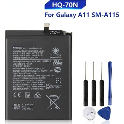 Original Replacement Samsung Battery HQ-70N For Samsung Galaxy A11 A115 SM-A115 Genuine Phone Battery 4000mAh