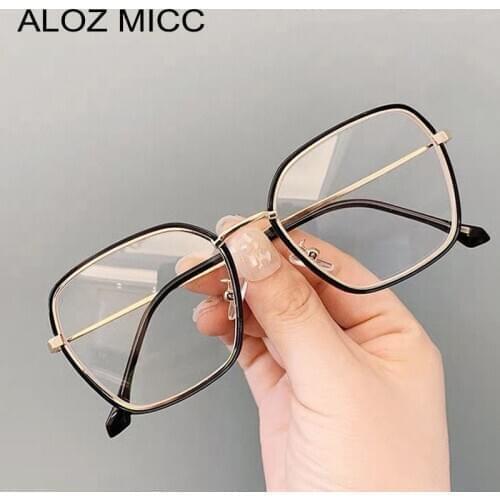 ALOZ MICC Fashion Transparent Woman Glasses Frame Designer Metal Square Optical Frames Glasses Woman EyeGlasses Frame Q755