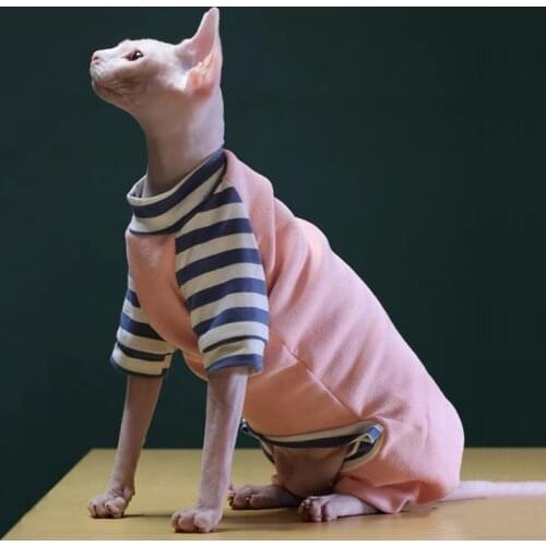 Winter Cotton Sphinx Cat Clothes Jumpsuit For Kittens Warm Pet Jacket Pink Puppy Clothing Small Dogs Kitty Pullovers Autumn
