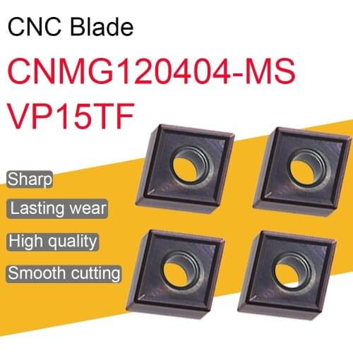 10PCS CNMG120404-MS VP15TF Carbide Inserts High Quality CNC External Turning Lathe Tool Accessories CNMG Blades
