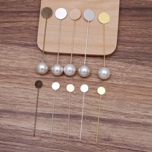 10pes Copper Tray Pin Brooch Wholesale angel Cabochon Plated Gold metal stamping pendant bezel magic for sewing charms crafts