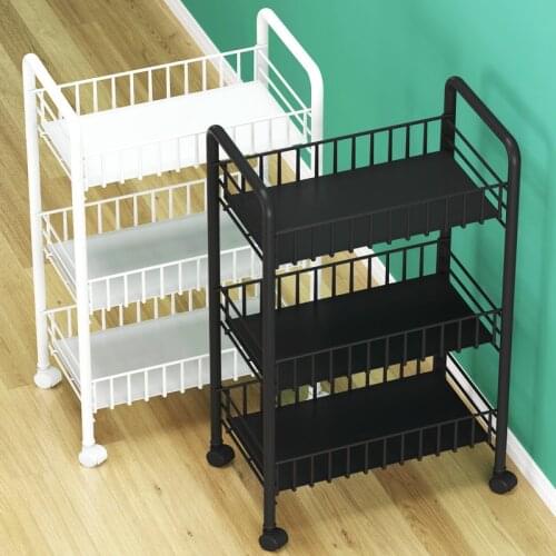 2/3/4 Layers Kitchen Storage Rack with Wheel Removable Storage Shelf for Bathroom Balcony Organizer Movable Gap Rack Shelves