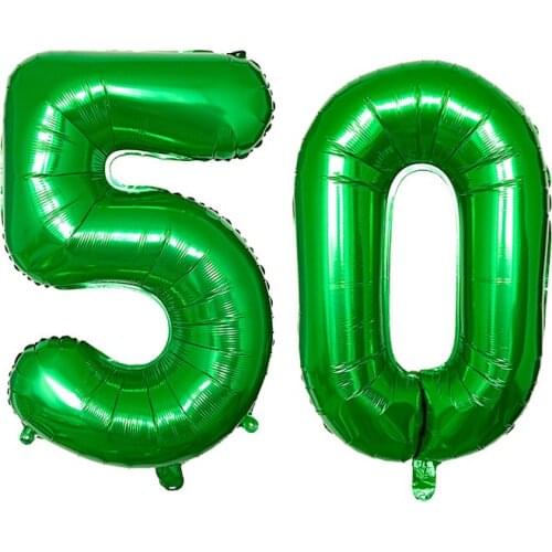 2pcs 32 Or 40 inch Happy 50 Birthday Foil Balloons pink blue gold number 50th Years Old Party Decorations Man Boy Girl Supplies