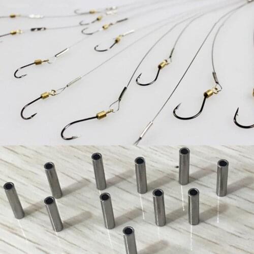 200pcs Fishing Line Aluminum Crimp Sleeve Copper Tube Sea Fishing Accessories