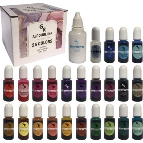 25 Colors Epoxy UV Resin Coloring Dye Liquid Epoxy Pigment Resin Colorant Fading Resistance10ml Translucent Make Jewelry Pigment