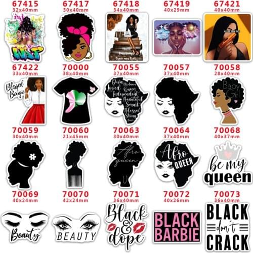 30pcs/lot Free Shipping Flat Resins Black Girl Boss Planar Resin For Hair Bow Characters PR67415