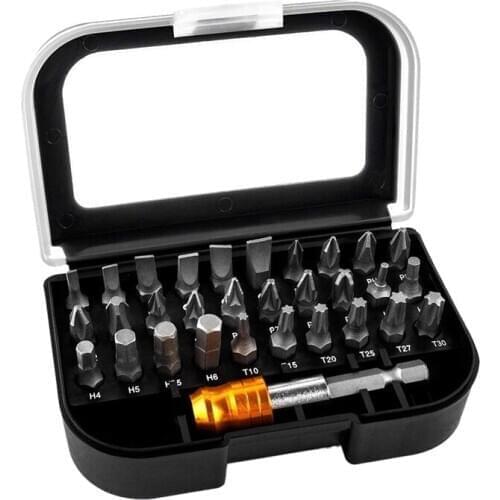 31 In 1 netic Screwdriver Bits Suit high quality 25mm bits and bits adapter set for electrician Hand Tool Sets