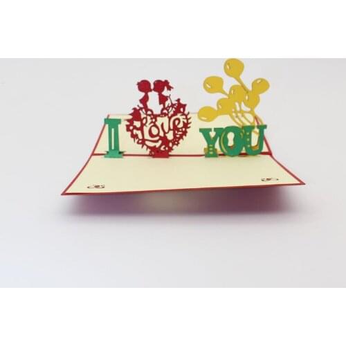 3D Handmade Letter I LOVE YOU Girl Boy Propose Paper Greeting Cards with Envelope Valentines Day Anniversary Creative Gift