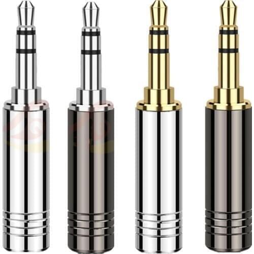 5pcs 3.5mm Mini Jack Earphone Wire Connector 3.5 Stereo Headset Repair Cable Plugs Gold Rhodium Plating Coppe Headphones Adapter