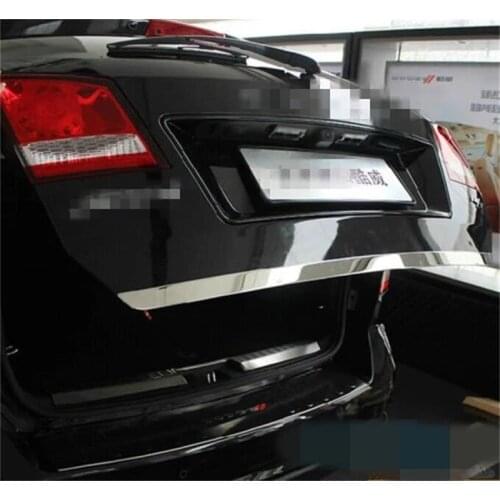 Exterior Fit For Dodge 2013 2014 2015 Journey Car Accessories Rear Trunk Trim Decoration ABS Chrome Bumper Door silver Cover 1pc