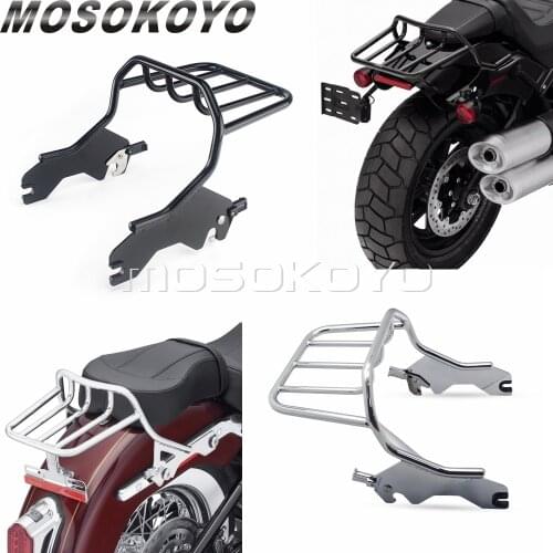 Chrome/Black Motorcycle Holdfast Two Up Luggage Rack For Harley Softail Low Rider FXLR Sport Glide FLSB Low Rider S FXLRS 2018