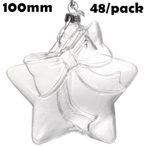 Free Shipping DIY Paintable Christmas Xmas Decoration Ornament/Ball 100*90mm Star, 100/Pack