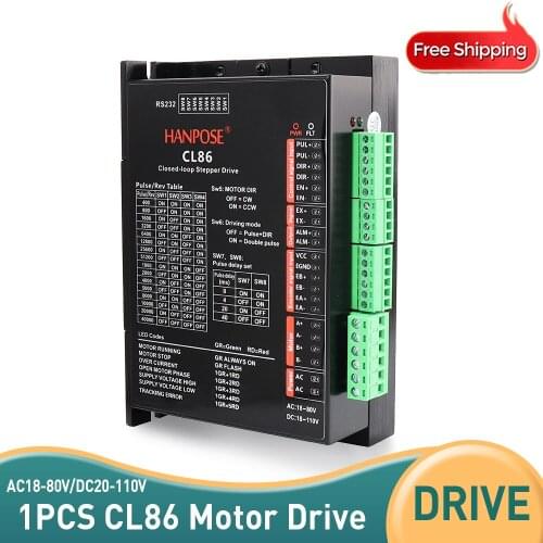 CL86 closed loop step servo driver AC18-80V DC20-110V for NEMA34 CNC controller hybrid servo motor for CNC milling machine