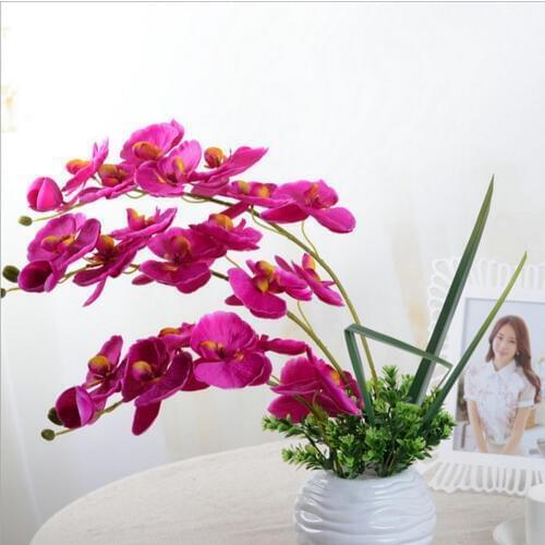 DIY Artificial Butterfly Orchid Artificial Flowers Orchid Silk Flower Bouquet Phalaenopsis Wedding Home Decoration