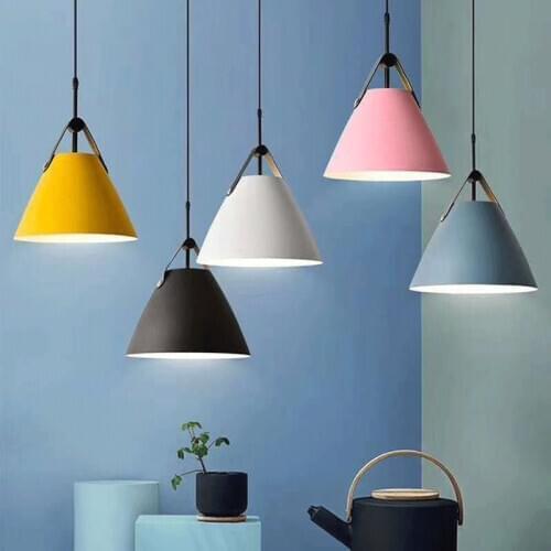 E27 Macaron Creative Chandelier Cafe Bar Restaurant LED Chandelier Pendant Lights Lamps Living Room Decor