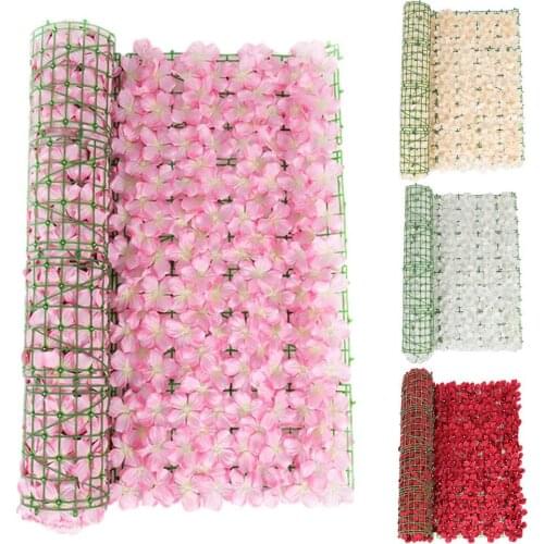 Artificial Ivy Screening Roll Flower Fence Private Balcony Screen Garden Rattan Fence Artificial Flower Fence Net Privacy Screen
