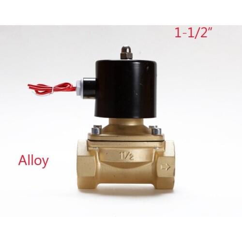 Electric Solenoid Valve Water Air N/C 2 Way 1-1/2* AC 220V 2W400-40 Alloy Body DC12V 24V AC110V 220V 2W-400-40 Water Valve