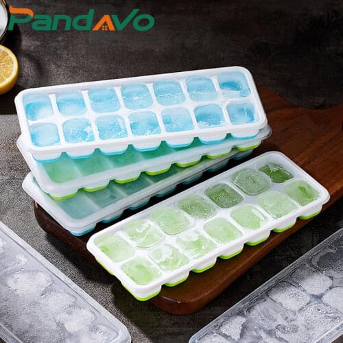 14 Grids Ice Cube Maker With Easy-Release Spill-Resistant Lid BPA Free Silicone Ice Cube Tray Chocolate Mold Ice Cream Mold