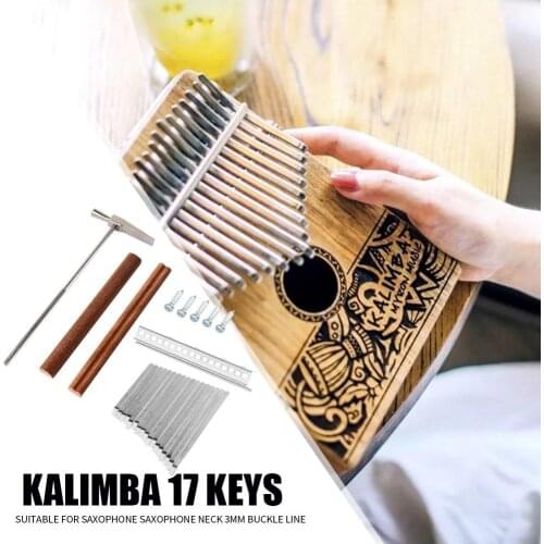 Hot Sale Set X Kalimba Keys Multi-function 17 Key Kalimba Steel Key+Wood Bridge+Steel Tuning Hammer Musical Instrument Part