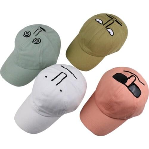 Harajuku Funny Facial Expression Hat Cute Adjustable Casquette Baseball Cap Snapback Caps Summer Outdoor Sunshade Hats