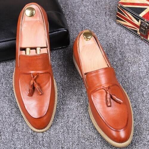 Herenschoenen zapatos charol hombre shoes flat comfortable men sapatos sociais masculinos waterproof leatherTassel loafers