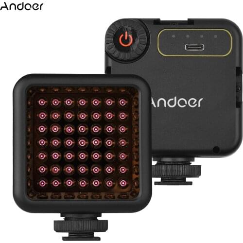 Andoer IR49S Mini IR Night Vision Light Infrared Photography Light for Video Camera Camcorder Built-in Rechargeable Battery