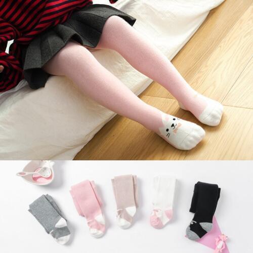 Infant Toddler Newborn Girl Tights Baby Clothing Girls Cotton Warm Fashion Pink Cartoon cat Pantyhose Stockings