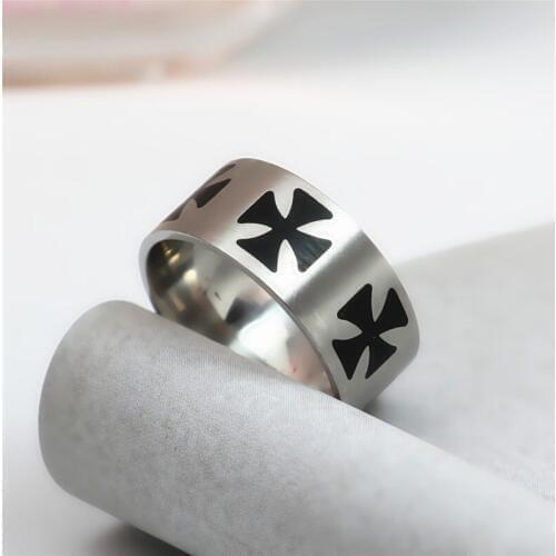 10mm Titanium Cross Ring Cross Charms Titanium Ring Men & Women Jewelry Free Shipping OTR20