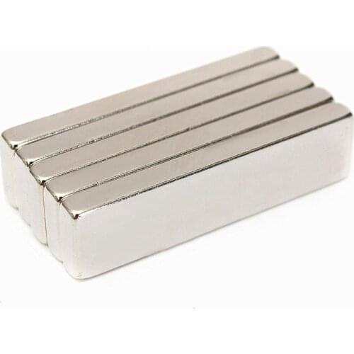 5Pcs/Set 40x10x4mm N52 Strong Block Bar Fridge Rare Earth Neodymium Magnets