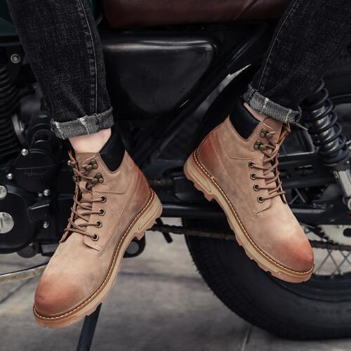 2020 Men Genuine Leather Boots Casual British Design Non Slip Ankle Boots For men Fashion Men Warm Shoes mens footwear