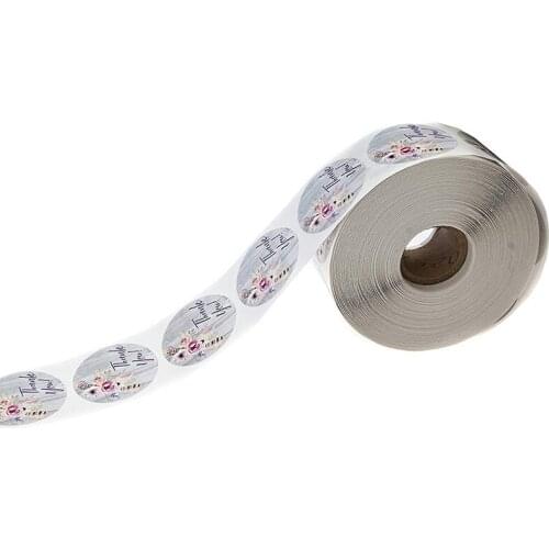 500 Pcs/roll Round Paper Label Sticker Thank You Hand Made Floral stickers Heart Stickers for Scrapbook Stationery Sticker