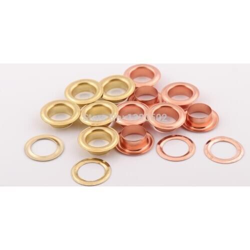 100pcs/lot 9/10/13/17/22mm outer diameter Rose gold color and gold color eyelets with washer grommets for bag belt garment