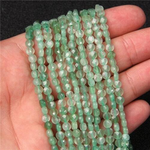 Natural Stone Coin Shape Green Aventurine Beads Healing Energy Jewelry Gems Stone For Making DIY Bracelet & Necklace 4mm 6mm