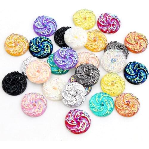 New Fashion 40pcs 12mm Mix Colors Windmill Style Flat back Resin Cabochon For Bracelet Earrings accessories