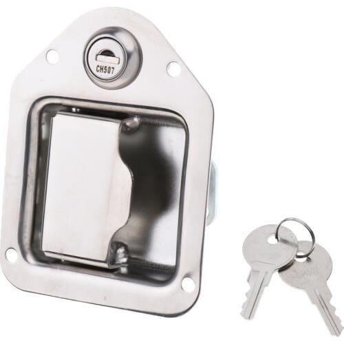 Brand New Durable Stainless Steel Folding Toolbox Kit Lock Car Truck