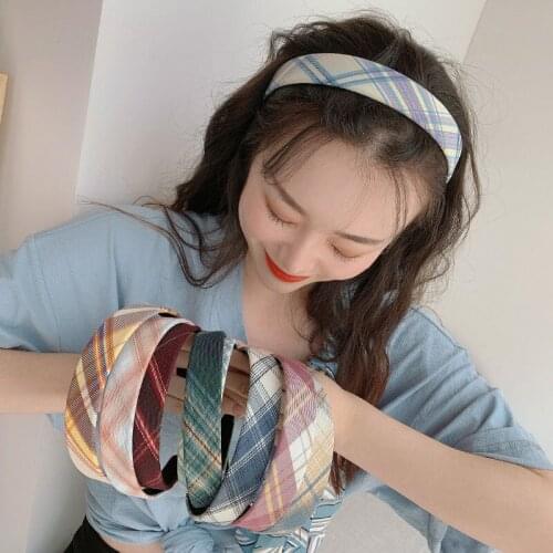 Vintage Plaids Wide Headband Simple Style Solid Color Plastic Hair Band Hair Hoop Hair Holder Ornament Fashion Hair Accessories