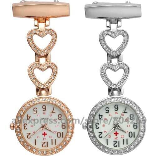 Wholesale Fashion Pocket Watch Doctor Alloy Heart Watches Nurse Fashion Medical With Clip Pocket Watches hsb110501