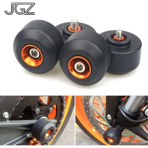 Orange for KTM Duke 125 200 250 390 2013 - 2016 Motorcycle Frame Sliders Front and Rear Fork Wheel Crash Pads Falling Protection