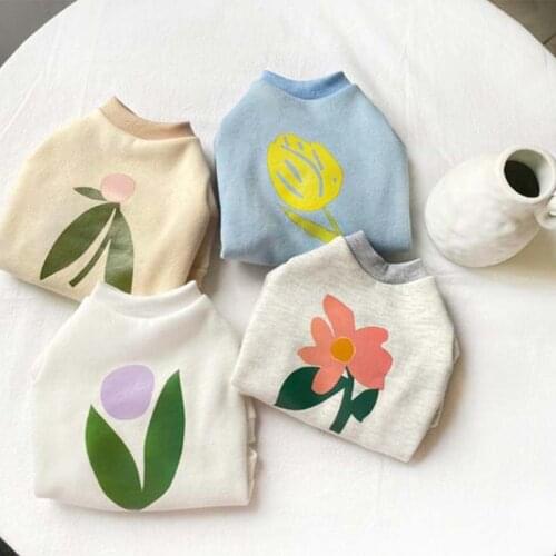 Autumn and winter INS tulip cat sweater teacup dog Teddy clothes autumn schnauzer plus velvet small milk dog clothes