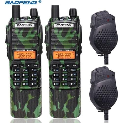 2pcs Baofeng UV-82 Plus High Power 8W 3800mAh Walkie Talkie Dual Band 136-174&400-520mhz 10km Long Range Ham