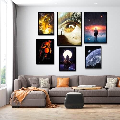 Nordic Beautiful Starry Sky Night Astronaut Planet Canvas Painting Abstract Posters Prints Creative Wall Art Picture