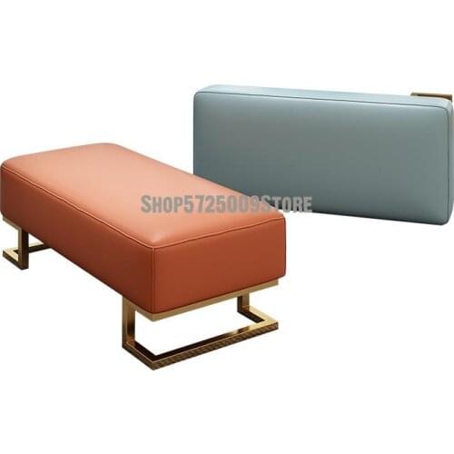 European style bed end stool modern light luxury iron leather sofa hallway shoe changing stool bedroom bed end bench rest stool